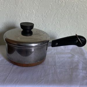 Revere Ware 1801 Sauce pan with lid copper bottom vintage 3/4 quart
